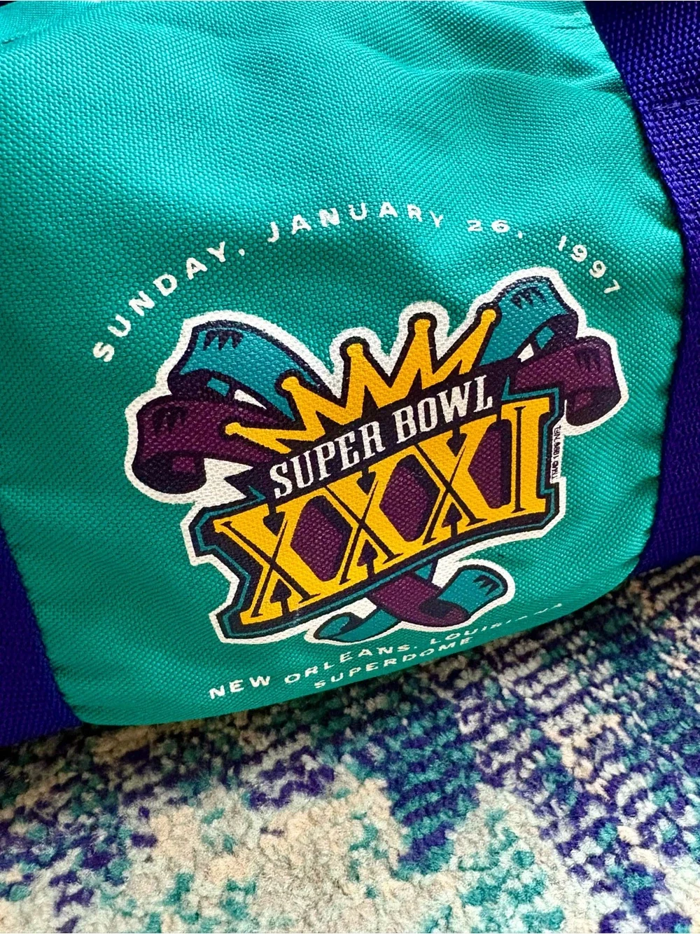 Vintage teal duffle